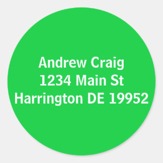 Adesivo Redondo Andrew Craig1234 Main StHarrington DE 19952