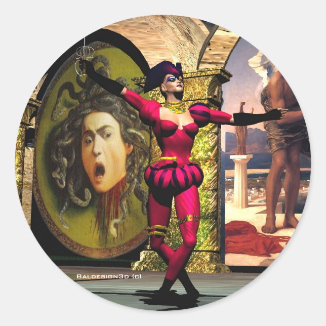 Adesivo Redondo ANDROID BALÉ, Ficção científica (Frente)