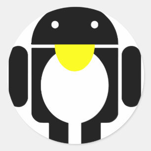Adesivo Redondo Android do pinguim de Linux Tux