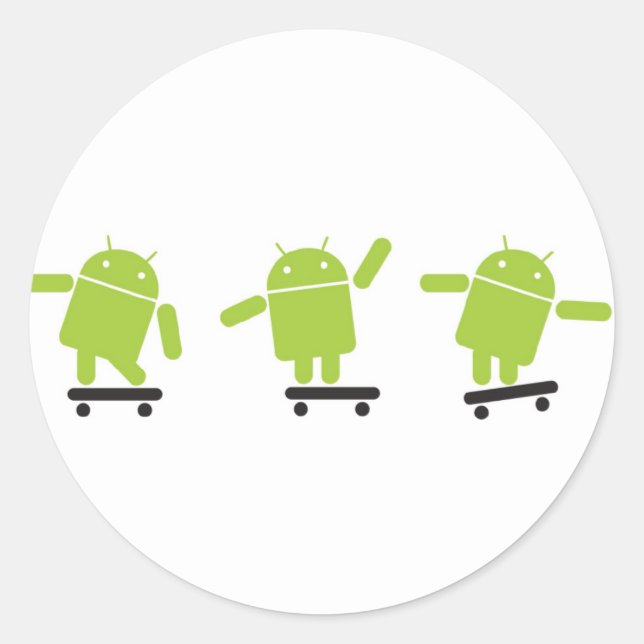 Adesivo Redondo Android do Skateboard (Frente)