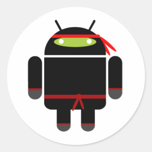Adesivo Redondo Android Ninja