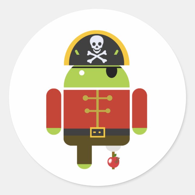 Adesivo Redondo Android Pirate - Andy (Frente)