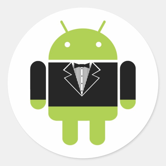 Adesivo Redondo Android Tux (Frente)