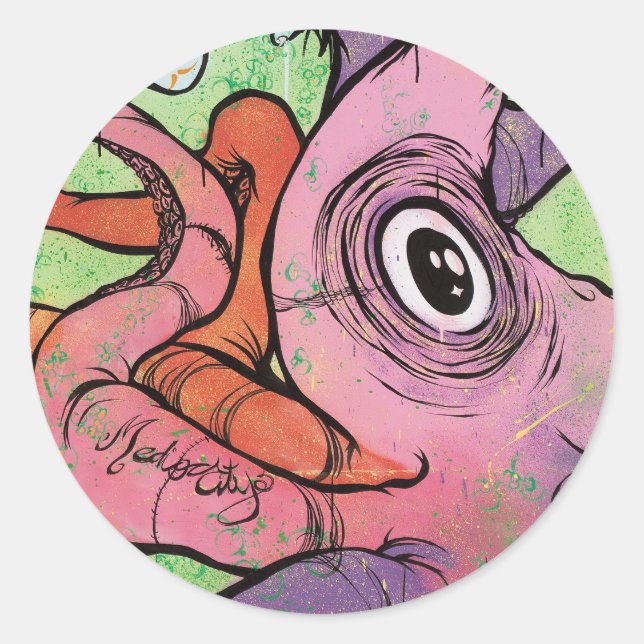 Adesivo Redondo Andy Howell Stickers (Frente)