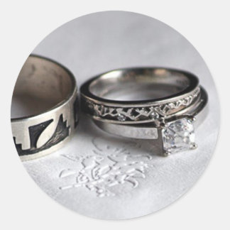 Adesivo Redondo Anéis de Casamento