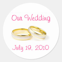 Adesivo Redondo Anéis de Casamento