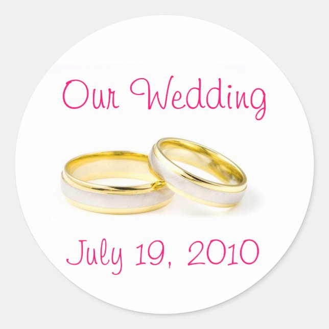 Adesivo Redondo Anéis de Casamento (Frente)