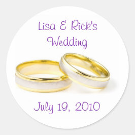 Adesivo Redondo Anéis de Casamento