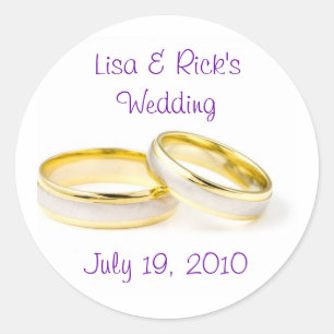 Adesivo Redondo Anéis de Casamento