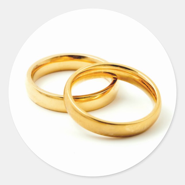 Adesivo Redondo Anéis de casamento (Frente)