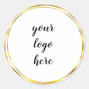 Adesivo Redondo Anéis de Círculos Dourados Borda Largura de Borda 