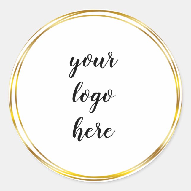 Adesivo Redondo Anéis de Círculos Dourados Borda Largura de Borda  (Frente)