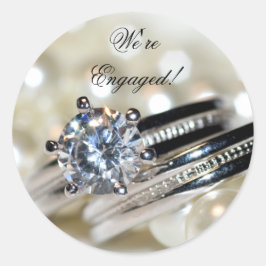 Adesivo Redondo Anéis e pérolas brancas Noivados Envelopes