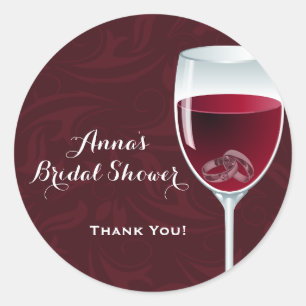 Adesivo Redondo Anéis em obrigados nupciais do chá de casamento 