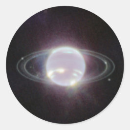 Adesivo Redondo Anéis JWST do Planeta Netuno