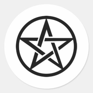 Adesivo Redondo anel pentagrama preto