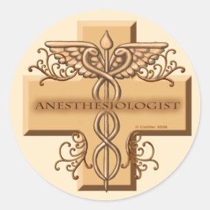 Adesivo Redondo Anestesiologista Caduceus