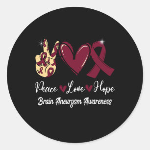 Adesivo Redondo Aneurisma Cérebro Consciência Paz Amor Esperança B