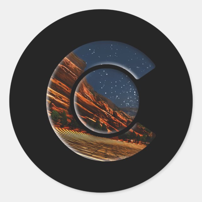 Adesivo Redondo Anfiteatro de Rochas Vermelhas (Frente)