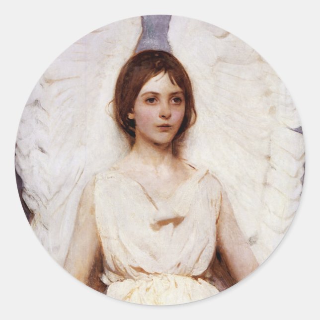 Adesivo Redondo Angel, Abbott Handerson Thayer, Bela Arte (Frente)