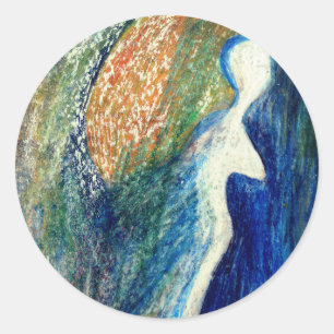 Adesivo Redondo Angel Art Sticker