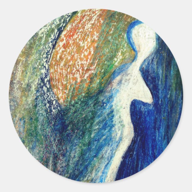 Adesivo Redondo Angel Art Sticker (Frente)