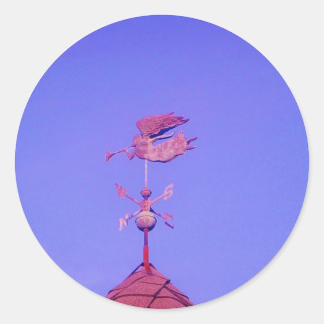 Adesivo Redondo Angel BLOW HORN WEATHER VANE (Frente)
