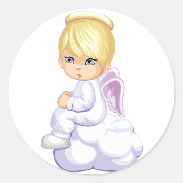 Adesivo Redondo Angel Boy Sticker (Frente)