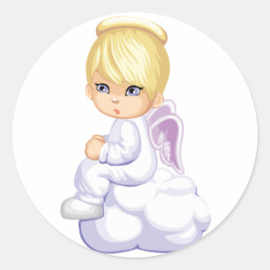 Adesivo Redondo Angel Boy Sticker
