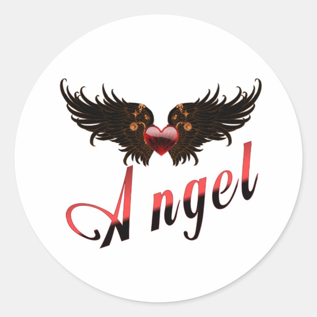 Adesivo Redondo Angel - Com Design Anjo Wings (Frente)