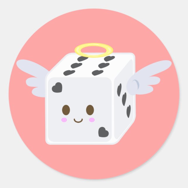Adesivo Redondo Angel Dice com Corações (Frente)