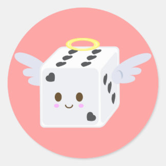Adesivo Redondo Angel Dice com Corações