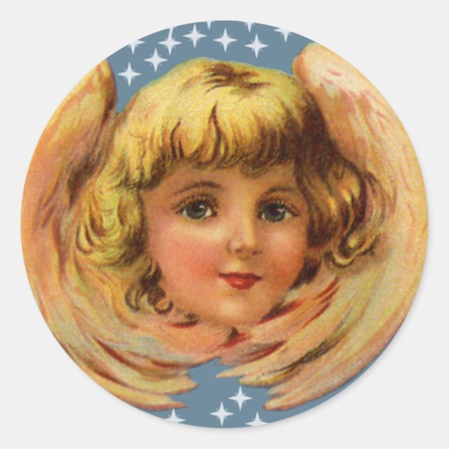 Adesivo Redondo Angel E Stars Stickers (Frente)