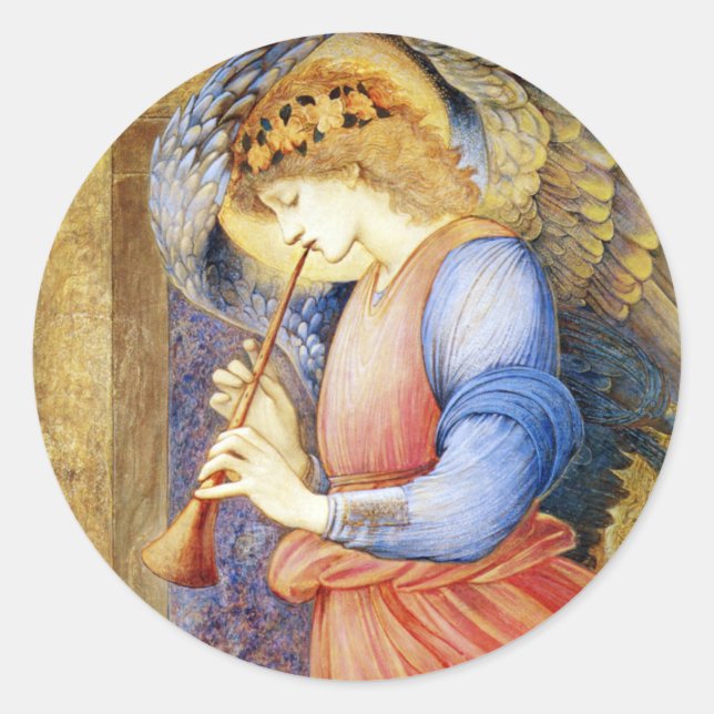 Adesivo Redondo Angel Edward Burne-Jones Stickers (Frente)