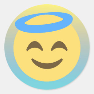 Adesivo Redondo Angel Emoji Ombre Stickers