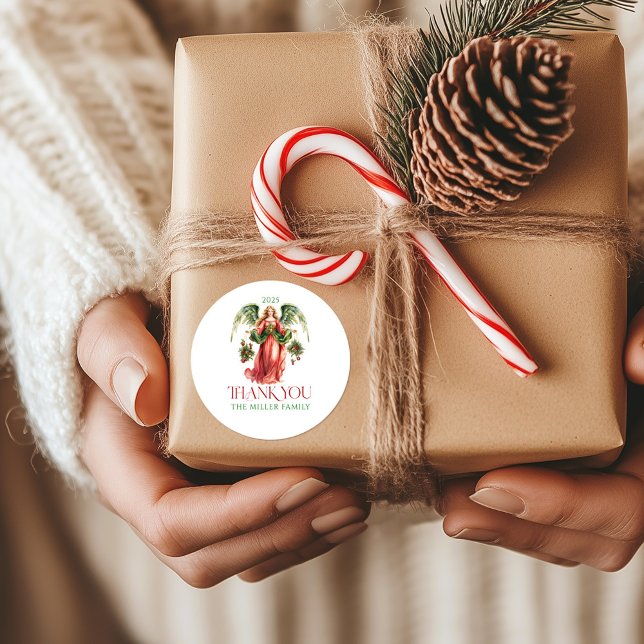 Adesivo Redondo Angel Feliz Natal Typografia de Natal no Natal (Criador carregado)