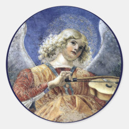 Adesivo Redondo Angel Fine Art Renaissance Sticker
