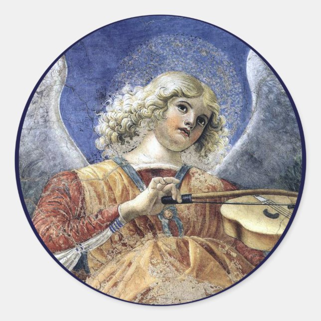 Adesivo Redondo Angel Fine Art Renaissance Sticker (Frente)