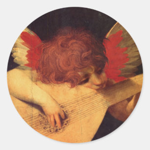 Adesivo Redondo Angel Musical, Rosso Fiorentino Christian