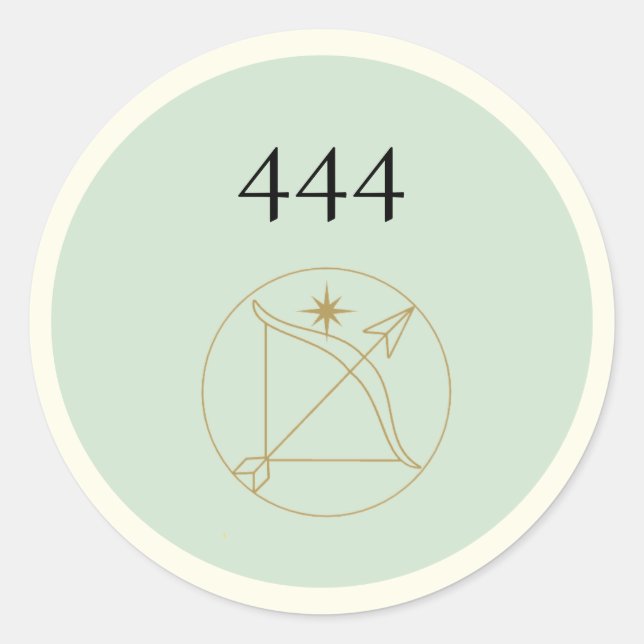 Adesivo Redondo Angel Number 444 Stickers (Frente)