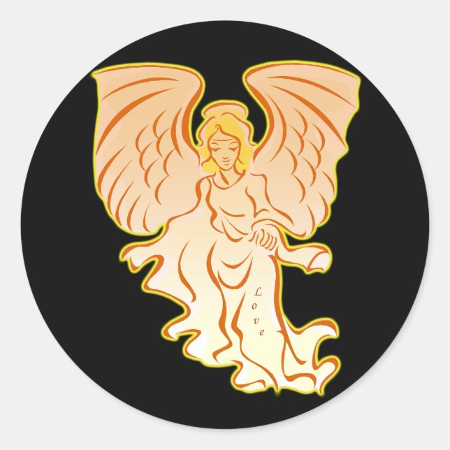 Adesivo Redondo Angel Of Love Stickers (Frente)