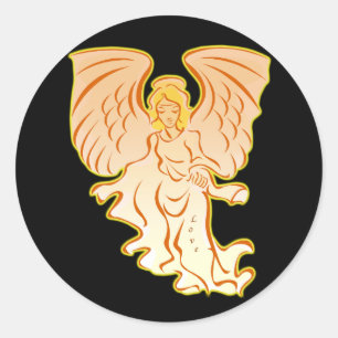 Adesivo Redondo Angel Of Love Stickers