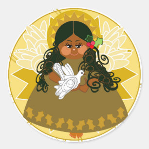 Adesivo Redondo Angel of Peace Sticker