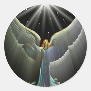 Adesivo Redondo Angel Power Sticker