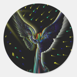 Adesivo Redondo Angel Power Sticker