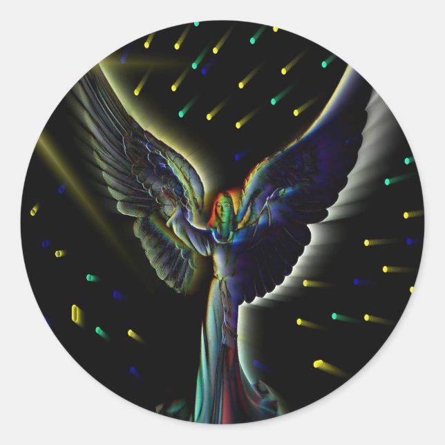 Adesivo Redondo Angel Power Sticker (Frente)