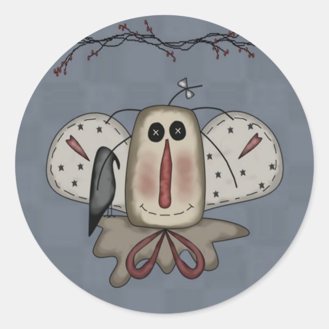 Adesivo Redondo Angel Rag Doll & Crow (Frente)