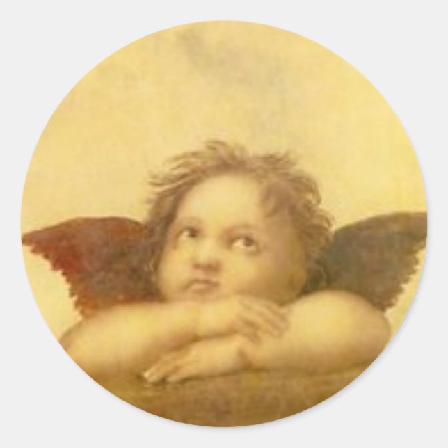 Adesivo Redondo Angel Raphael Vintage Sticker -2 (Frente)