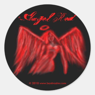 Adesivo Redondo Angel Red, Stickers 1
