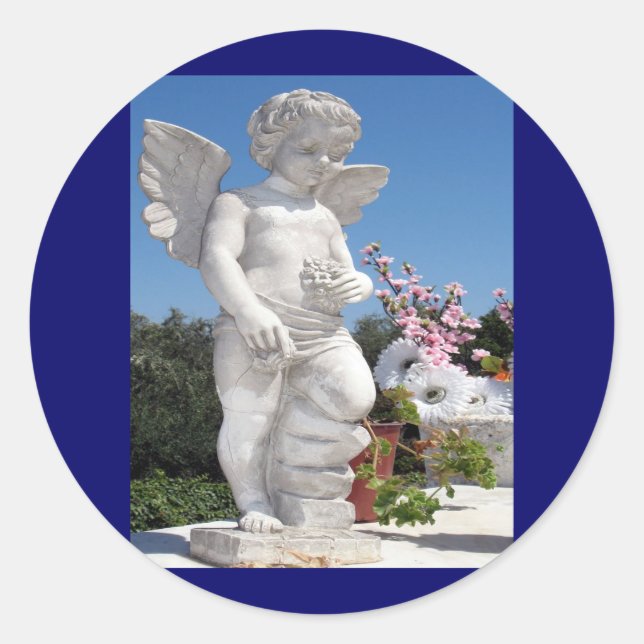 Adesivo Redondo Angel Statue (Frente)